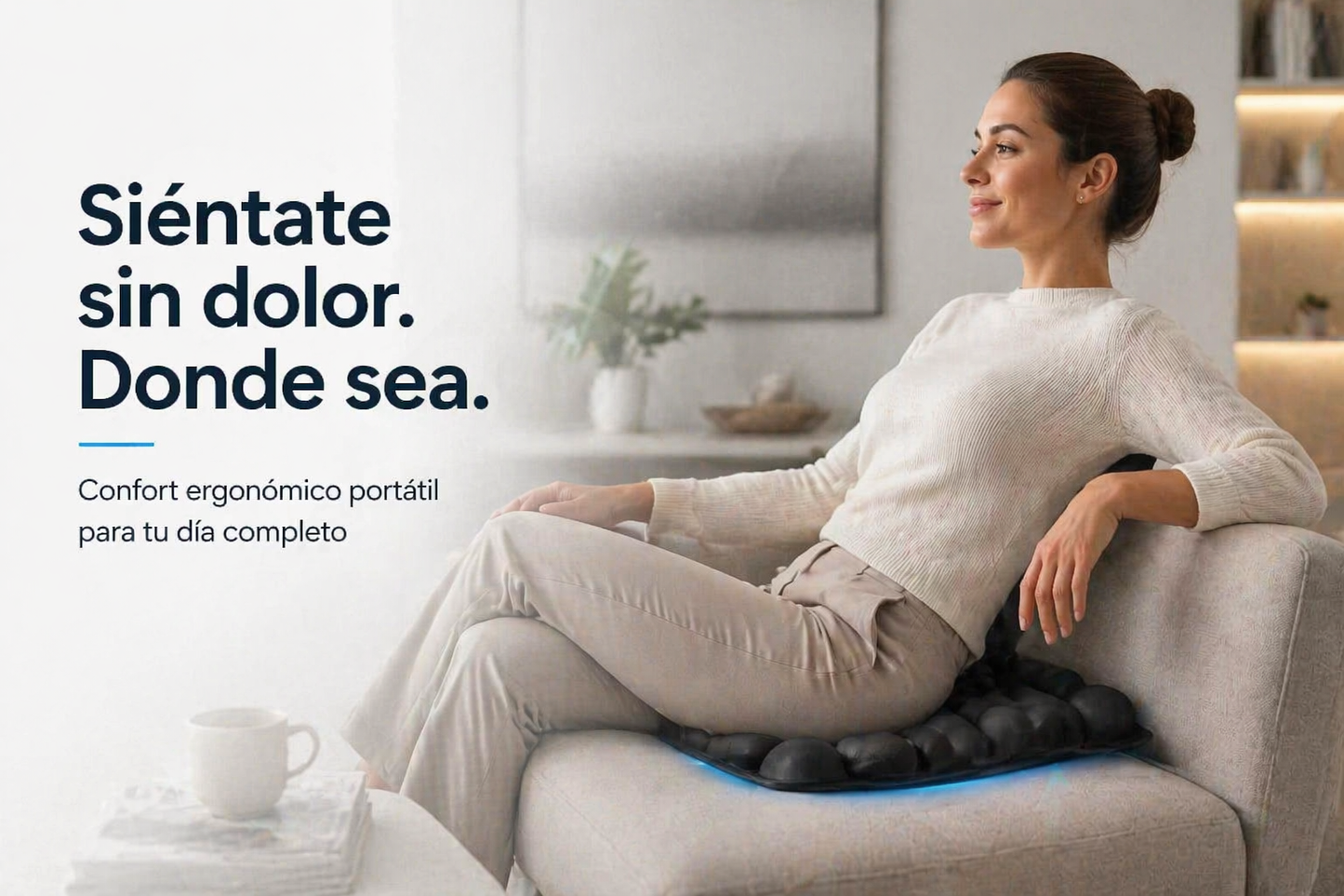 OrthoSeat™ Cojín Inflable Ergonómico [Alivio y Soporte en Largas Horas Sentado]